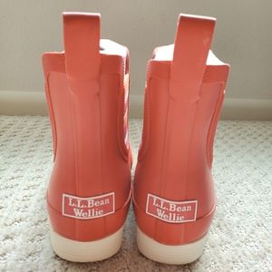 L.L. Bean Wellie Ankle Rainboots Coral